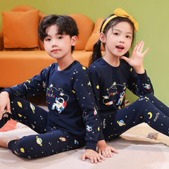 Children's autumn clothes and autumn trousers pure cotton winter thermal underwear set for boys and girls, cotton bottoming shirt, children's pajamas set
