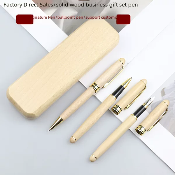 Factory Direct sales Maple set pen white solid wood signature pen wooden pen Wood pair pen gift wooden ballpoint pen
