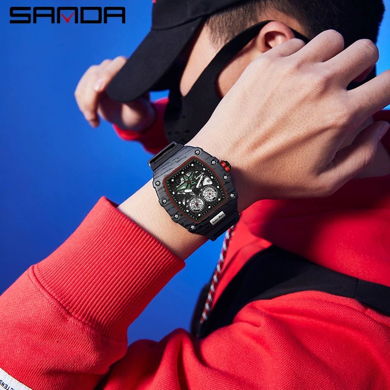 Часы 三达 Men’s watch, трендовый зебра, календарь для досуга, кварцевые часы