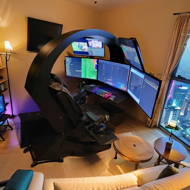 Jimmy Intelligent E-Sports Cabin Game Cabin E-Sports Chair Home Computer Chair Table Integrated Ergonomic Space Cabin