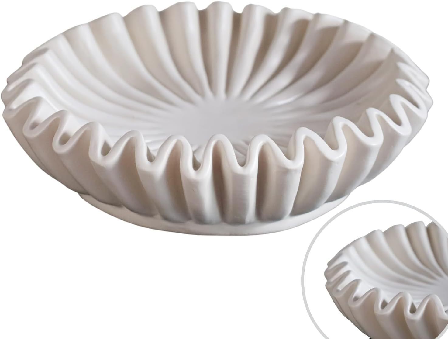 Groove ruffled decorativo tazón-sala de estar modelado mesa de café estantería y mesa de consola de modelado decoración del hogar