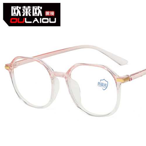 TR2052文艺风不规则配近视眼镜框 透明色光学架防蓝光素颜个性潮