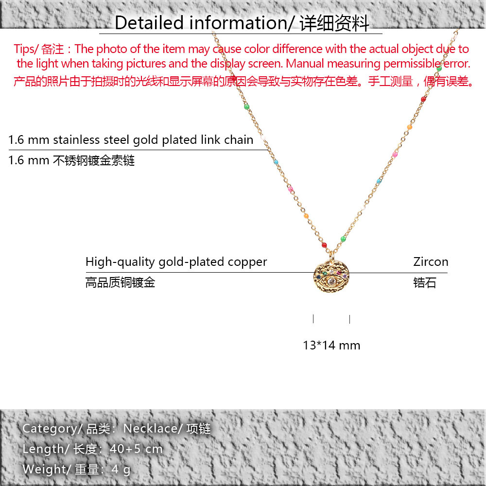 Wholesale Jewelry Devil's Eye Zircon Pendant Stainless Steel Necklace Nihaojewelry display picture 12