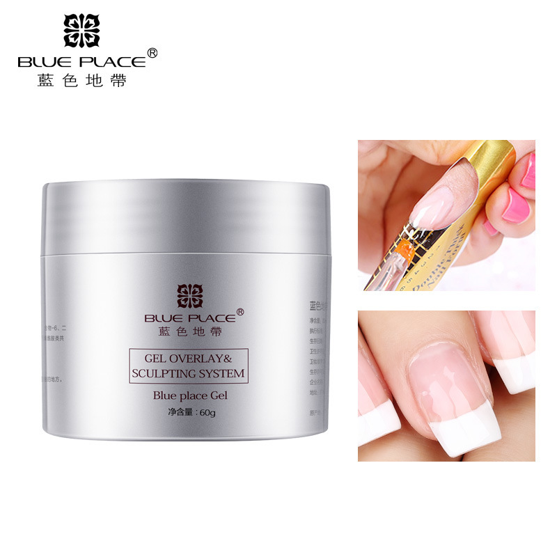 蓝色地带延长胶美甲光疗胶透明凝胶可卸加固粘钻水波纹贝壳模型胶