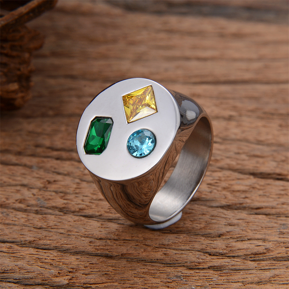 small design glossy fashionable ring with stone with zircon…