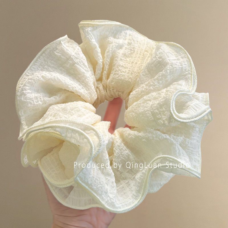 Arco de mariposa encaje intestino anillo de cabello de niña estilo pastoral de alto nivel flor de cabello cuerda de cabello bufandas cuadradas cuerda