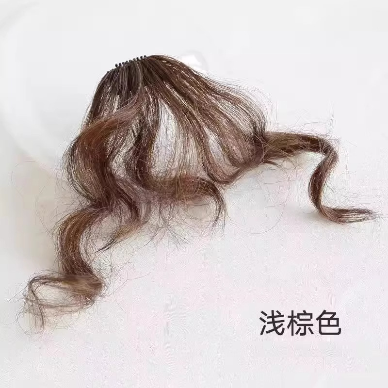 刘海假发片女自然高颅顶蓬松增发波浪卷隐形胎毛刘海轻薄发际线贴|undefined