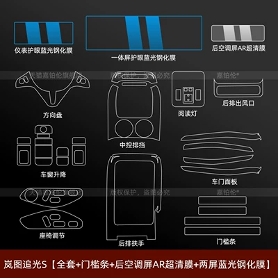 interior center console display screen – Car interior film - lantu-ziguang-s-full-set-door-sill-strips-rear-air-conditioning-screen-ar-ultra-clear-film-dual-screen-blue-light-tempered-film