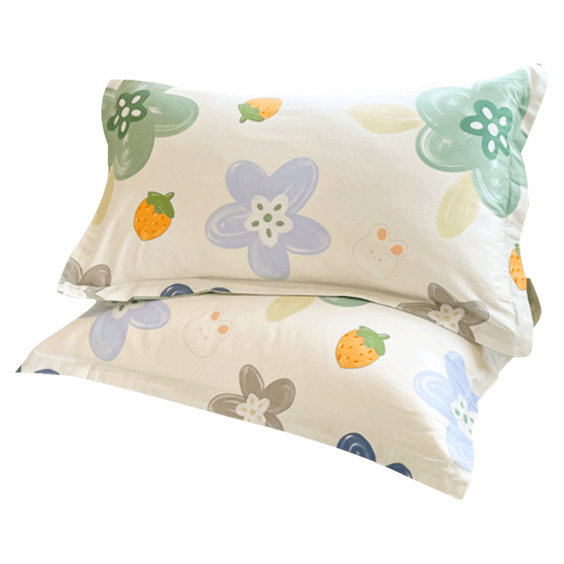 Funda de almohada fresca pequeña de algodón puro Un par de fundas de almohada para el hogar individuales 48x74cm Funda interior de núcleo de almohada de algodón Student 4