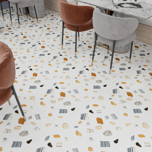 Shell Terrazzo 600X600 Living Room Tiles Non-Slip Dining Room Bedroom Kitchen Bathroom Balcony Courtyard Floor Tiles Non-Slip