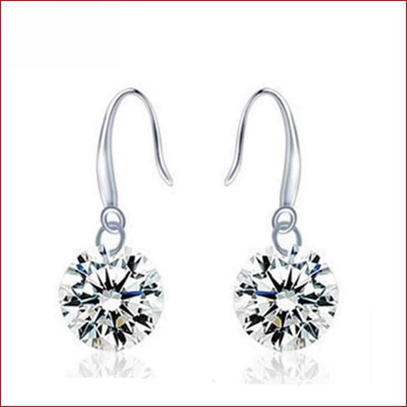 Zirconium, gemstone, diamond, fashionable long cute earrings for princess, bright catchy style, Korean style