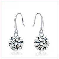 Zirconium, gemstone, diamond, fashionable long cute earrings for princess, bright catchy style, Korean style