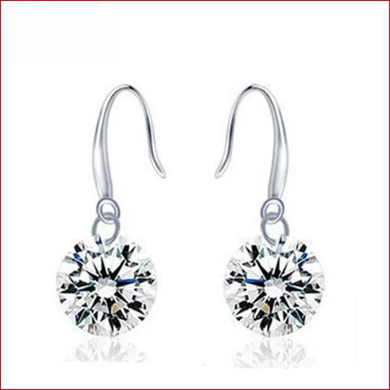Zirconium, gemstone, diamond, fashionable long cute earrings for princess, bright catchy style, Korean style