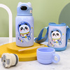 Cartoon glass stainless steel for kindergarten, children's cup with glass