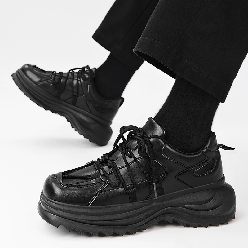 High low shoes platform for leisure for leather shoes, sports footwear, autumn