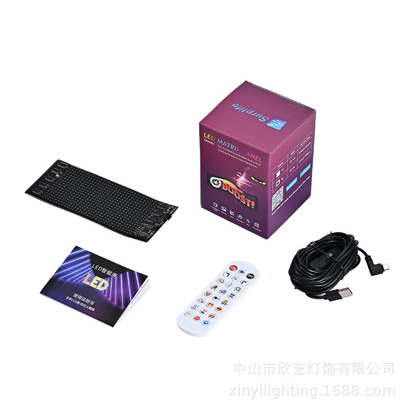 Pantalla LED automotriz programable controlada por voz AI suministro de alimentación USB una pieza de orden de color completo LED automóvil pantalla suave suministro transfronterizo exclusivo