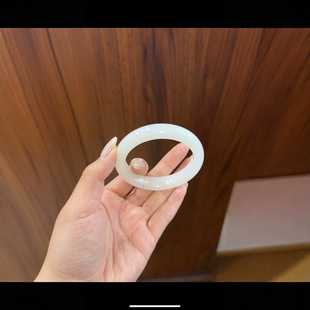 Hotan jade suet white jade bracelet with 53 rings, a cost-effective size: 12 /8.5mm