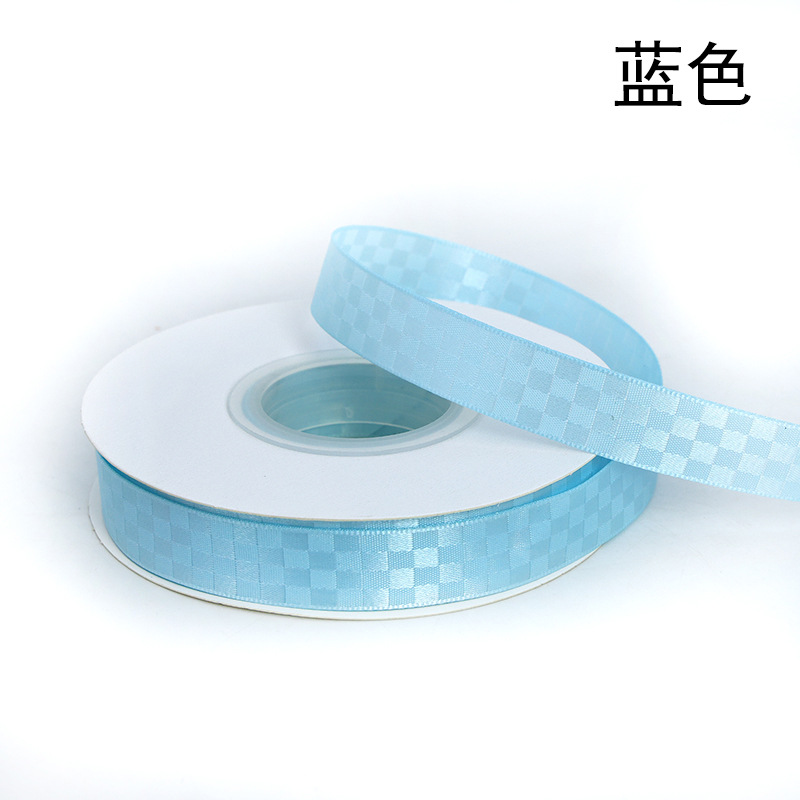 Cinta a cuadros con cinta a cuadros, caja de regalo de flores, embalaje, cinta de tela, lazo, cinta de bricolaje hecha a mano, personalización transfronteriza