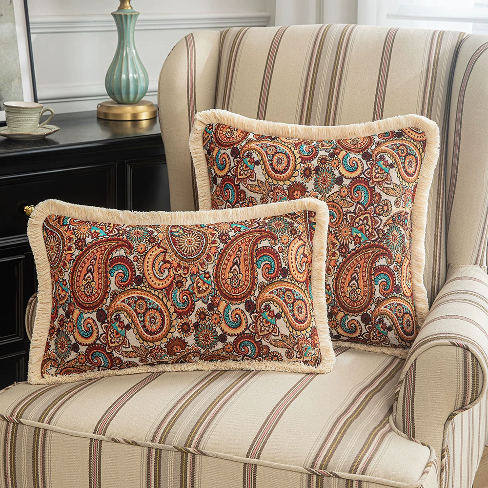 Decorative retro pillow / cushion, floral & patterned designs, sizes 30×50 cm and 45×45 cm
