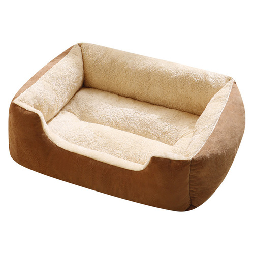 Cat Bed Dog Bed Winter Warmth Square Bed for Small and Medium Dogs Sofa Bed All Seasons Universal Thick Cold Proof Cushion