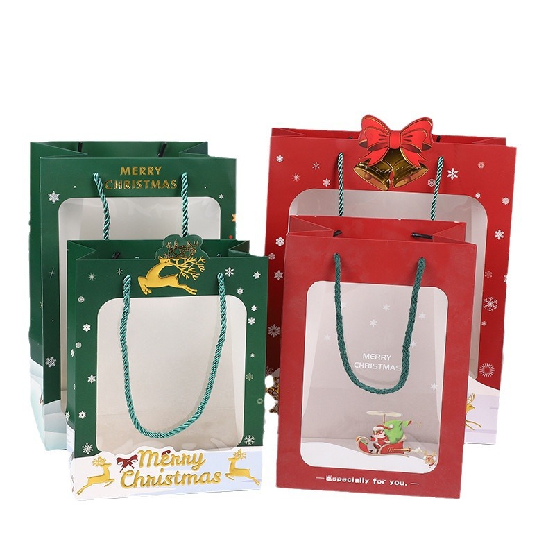 Los fabricantes transfronterizos en stock bolsa de regalo de Navidad bolso Nochebuena Apple embalaje bolsa de regalo bolsa de papel de Navidad
