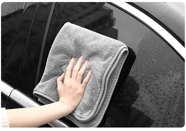 Double-layer coral fleece towel, grey thickened absorbent car towel, soft and not prone to shedding, car wash towel, home cleaning pic 40