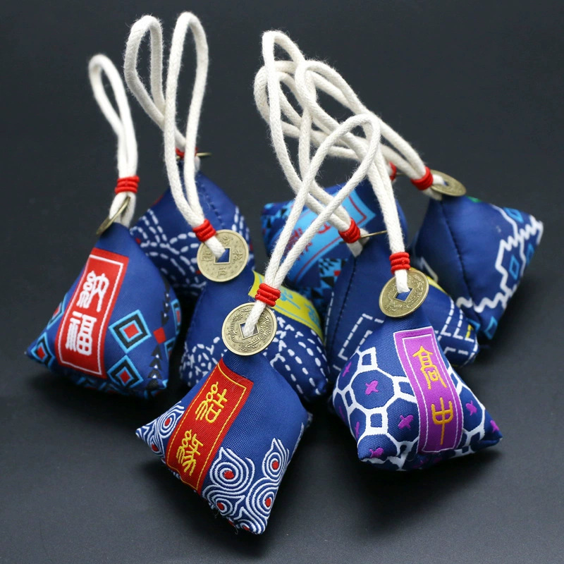 Dragon Boat Festival brocade rice dumpling-shaped copper coin sachet