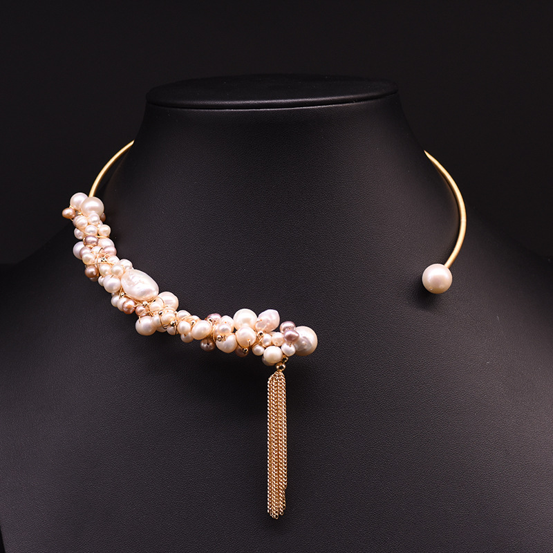 Collar de perlas diseño barroco collar moda Nueva joyería hecha a mano creativa bobinado para madre natural