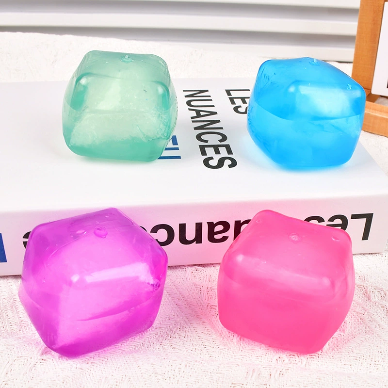 Игрушка слайм «Лёд», 5×5×5 см, антистресс, сенсорная, разноцветная