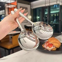 201 ステンレス鋼韓国風ショートハンドル大型公共スプーンザルライススプーンサービングスプーン小麦粉スプーン家庭用火傷防止ライススプーン