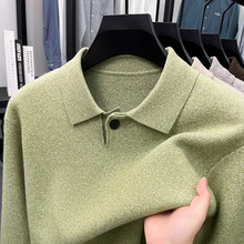 男士羊毛衫高档冬季新款中年休闲翻领加厚针织宽松保暖打底毛衣男