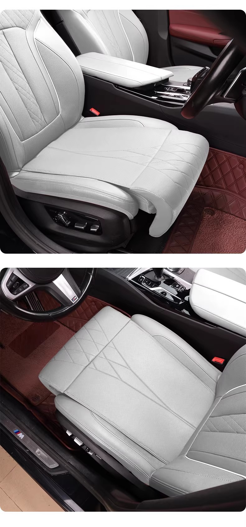 Car Four-Season Leg Pad and Leg Rest Integrated Seat Cushion for Driver and Passenger, Memory Foam Comfort Car Interior Accessory, Extended Durability and Wear Resistance