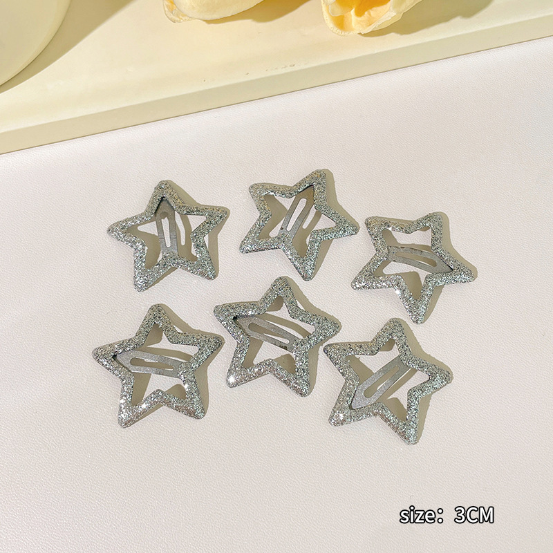 3#キラキラシルバーの五芒星 6個セット