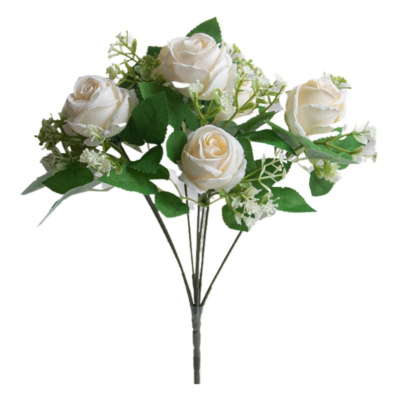 7-cabeza artificial multi-cabeza Rosa ramo boda decoración de la boda flor artificial fotografía diseño apoyos flor falsa