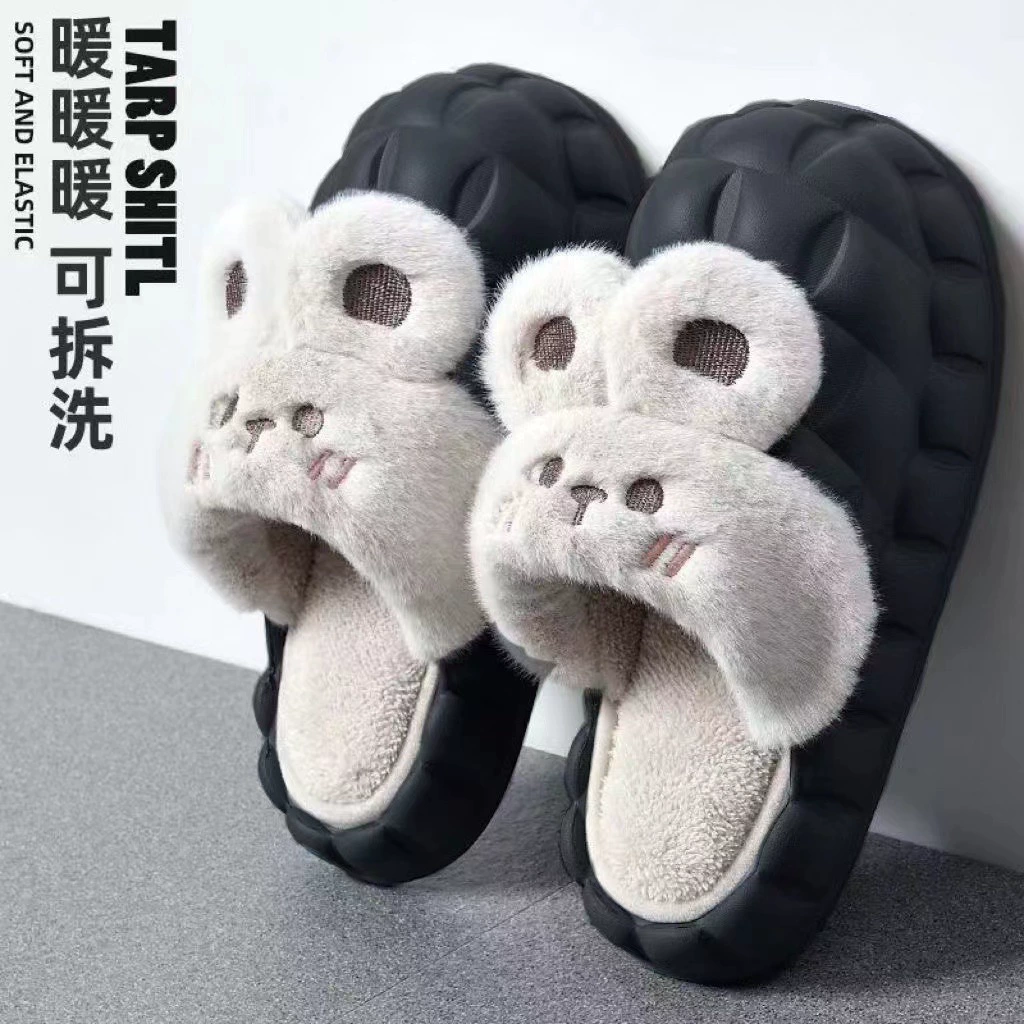 Водонепроницаемые хлопчатобумажные тапочки мужские съемные зимние домашние пары теплые хлопчатобумажные туфли зимние хлопчатобумажные тапочки