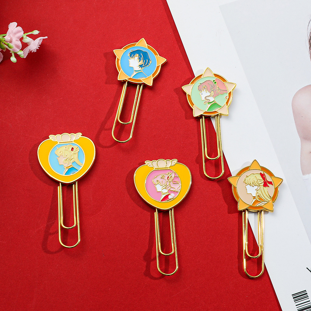 Cross-border Girl Scout insignia metal marcadores animados creativos clips de papel para estudiantes regalos de creación cultural