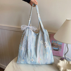 中国風刺繍文芸水墨画小清新布袋バッグ女性シングルバッグアンドロメダ范ベストバッグ潮