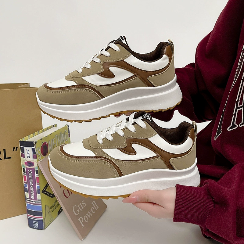 Неуклюжие кроссовки для женщин 2024 весна и осень новые корейские Стильные Модные Повседневные Дышащие аргановые студенческие спортивные кроссовки на платформе для женщин