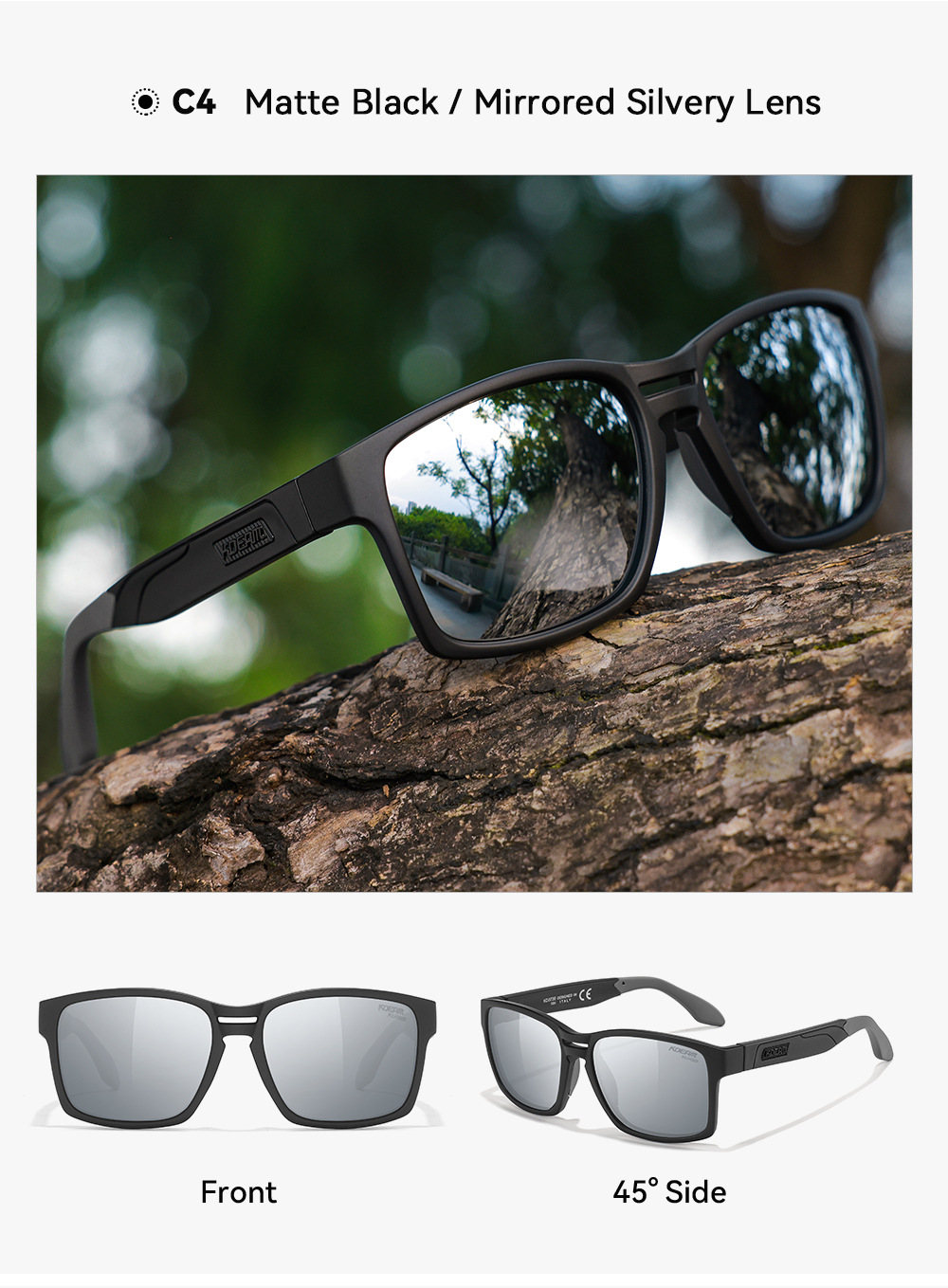KDEAM Polarisierte Sonnenbrille TR90 Outdoor-Sportbrille UV-Schutz KD0736