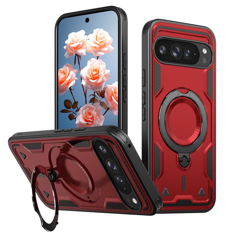 スポット適用携帯電話ケースピクセル9日間リング磁気吸引ピクセル9 PRO XL転倒防止360回転ブラケット|undefined