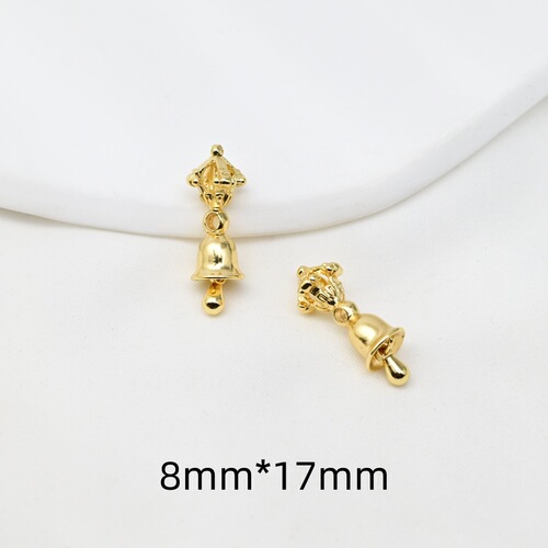18k gold colorfast Vajra bell magic wand lucky charm spacer beads DIY jewelry accessories bracelet necklace handmade beads