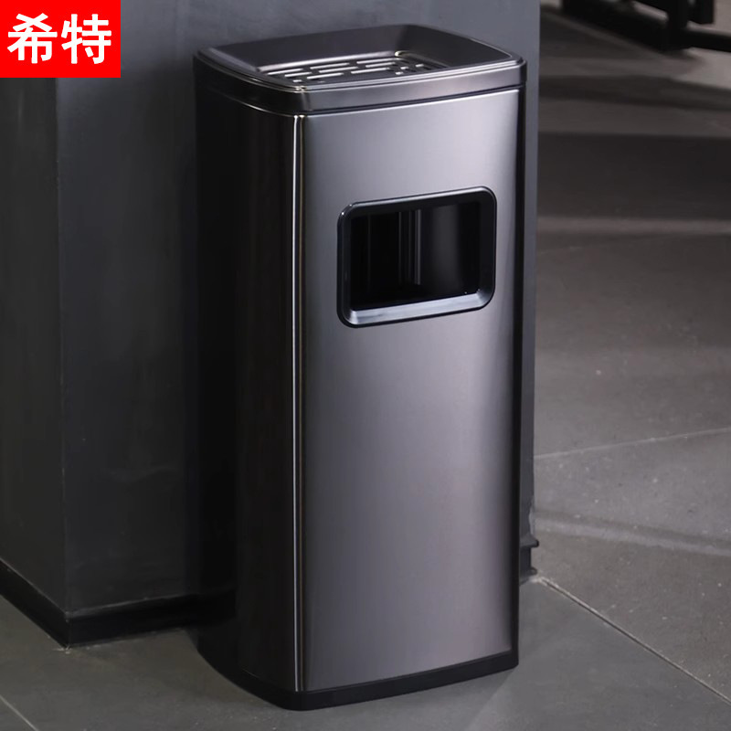 デパートエレベーター口ステンレスホテルゴミ箱ロビー縦型灰皿ホテルホール灰皿収納筒|undefined