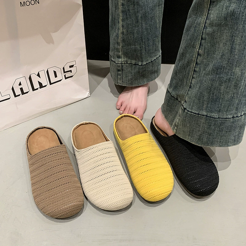 Women’s slip‑on mule knitted upper, breathable backless design, sizes 36–41