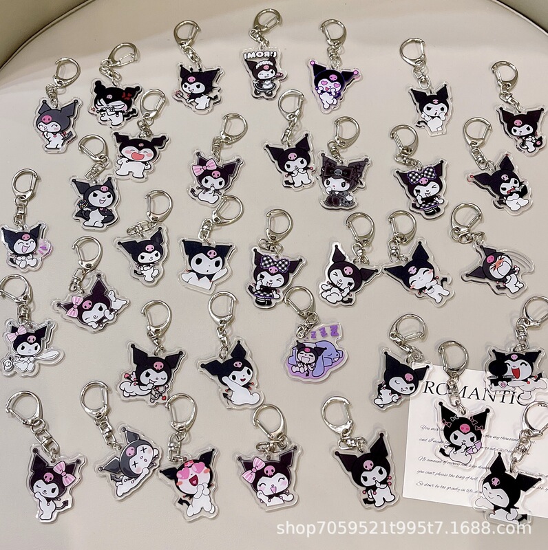 Double-sided Transparent Acrylic Keychain Female Student Bag Accessories Children's Schoolbag Hanger Kulomi Sanrio
