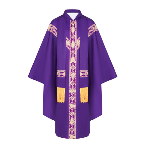 Cross-border European and American Amazon medieval cloak cosplay spliced ​​priest prayer clothing robe stage performance clothing