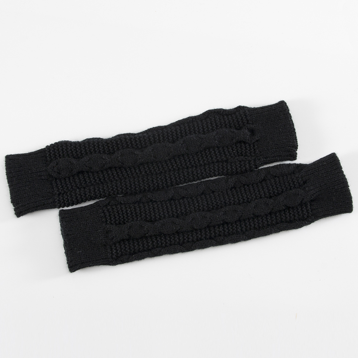 Guantes de dedos abiertos G-13 para otoño e invierno, para hombre y mujer, de lana, con medio dedo y mangas para la muñeca, tejidos y cálidos_voghion.com