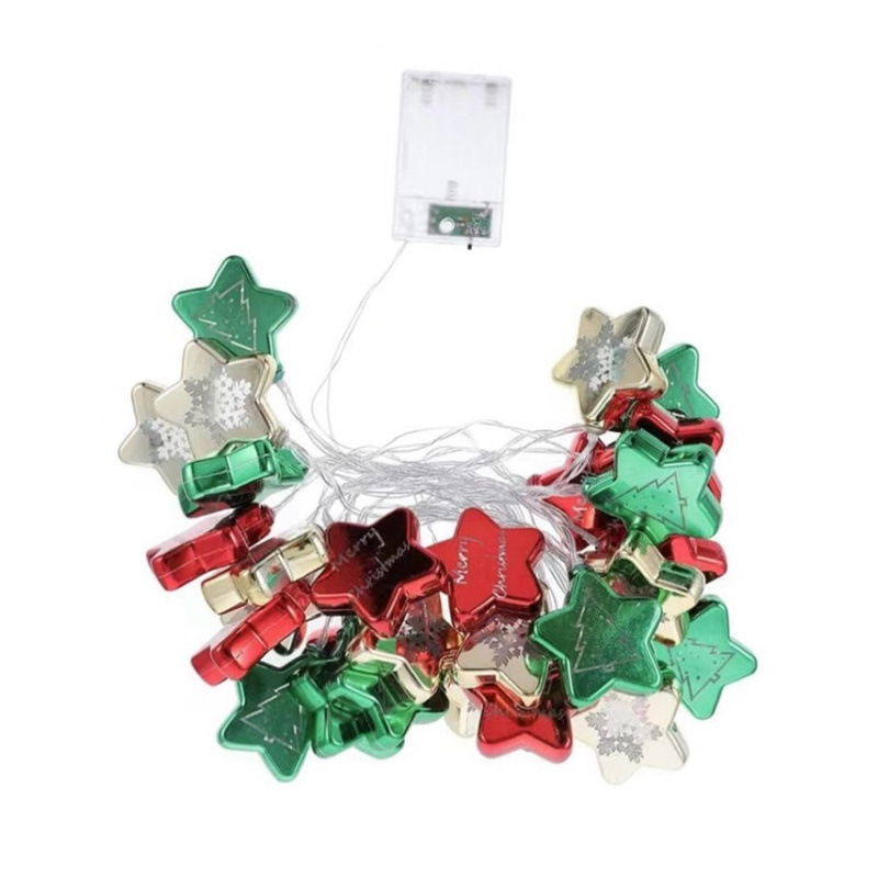 Nuevo LED estrella de Navidad galvanizado bola de Navidad flash string de luz de árbol de Navidad iluminación de atmósfera decoración colgante de luz de color