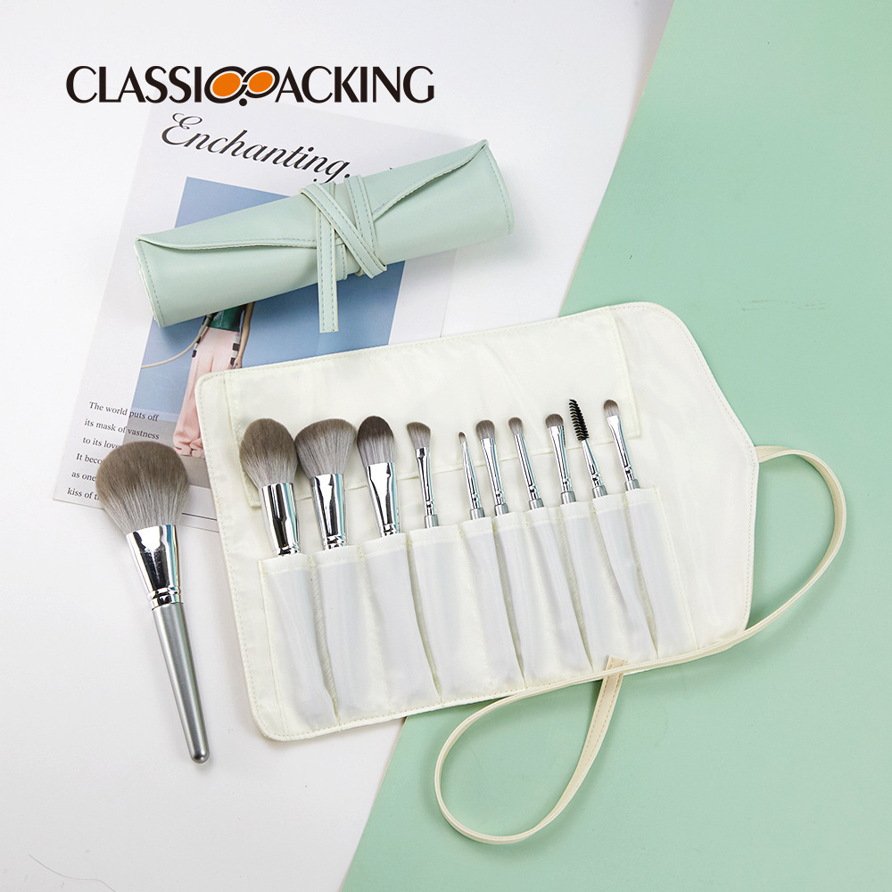 Bolsa de almacenamiento de herramientas de belleza simple japonesa Bolsa de rollo Cepillo de sombra de ojos Bolsa de almacenamiento de lápiz de cejas Bolsa de cepillo de maquillaje impermeable portátil