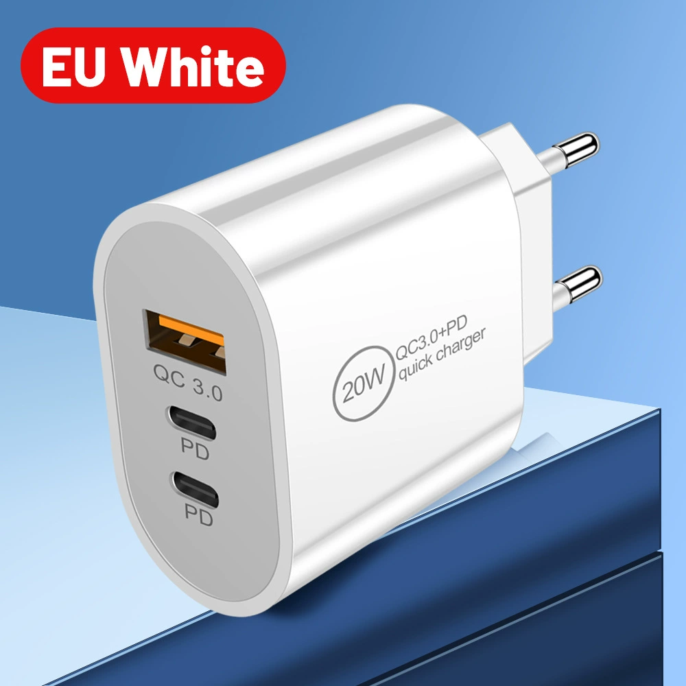 [Новый USB+2PD Type-C зарядный адаптер для телефонов, многопортовый, для поездок, американская/европейская вилка]