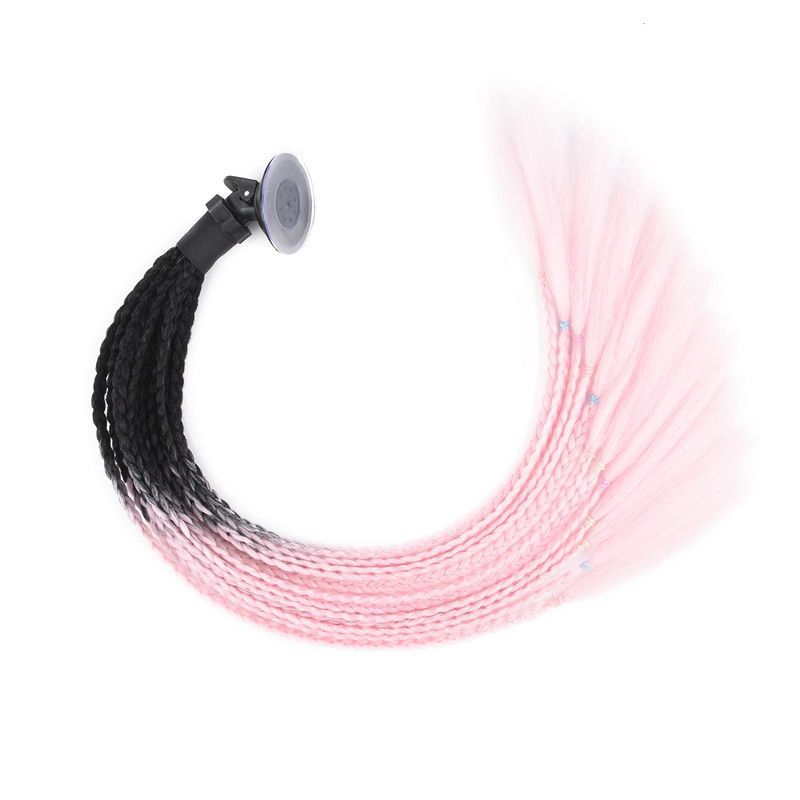 Casco de Motocicleta con Decoración de Peluca Colorida, Trenzas, Doble Cola de Caballo, Estilo Motero, con Ventosa, 60 cm